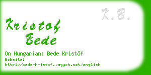 kristof bede business card