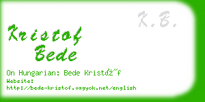 kristof bede business card